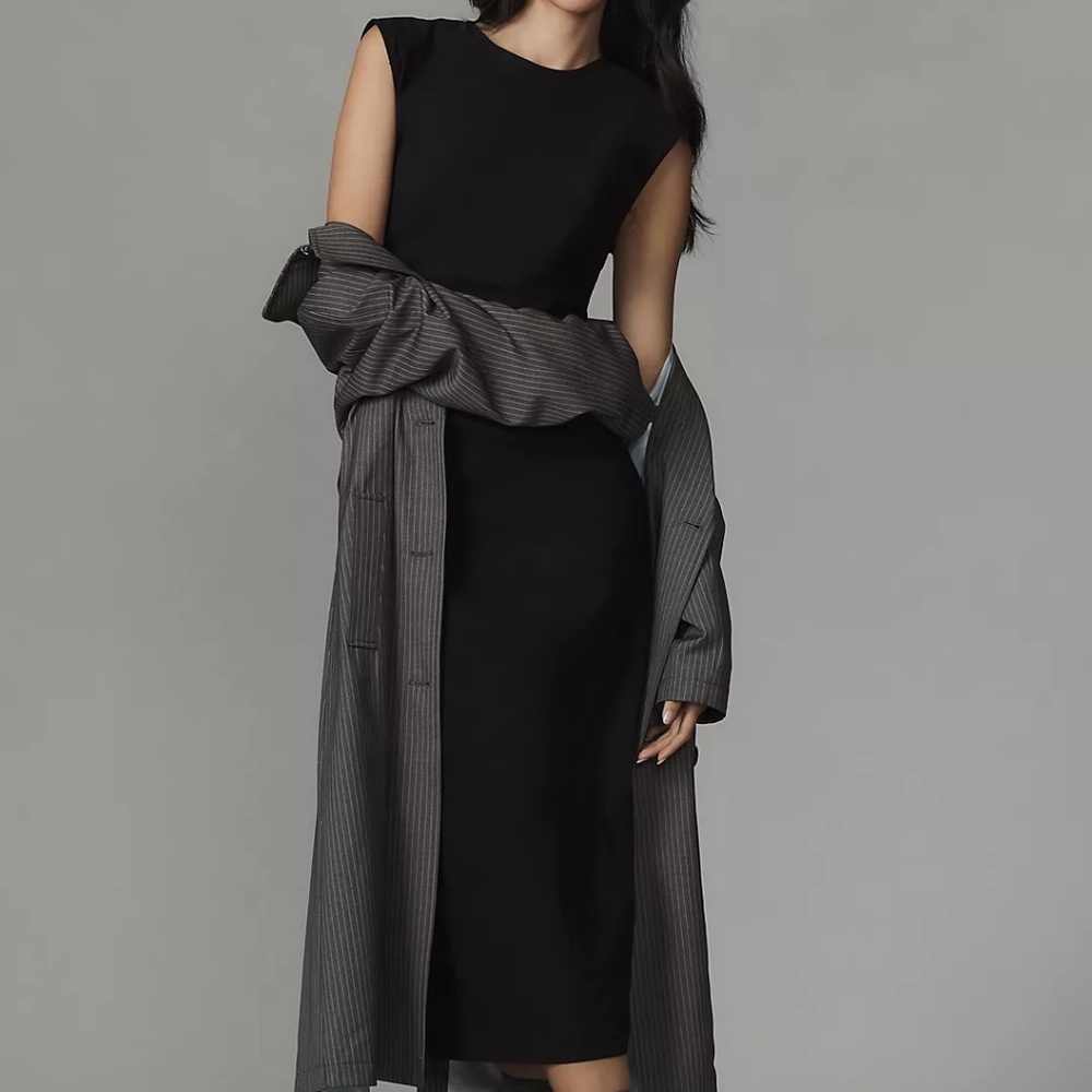Anthropologie Maeve Cap-Sleeve Slim Midi Dress NWT